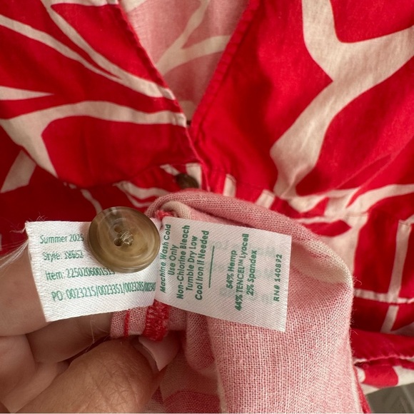 MARINE LAYER Camila Mini Dress Red and White V-Neck Size Medium - Picture 11 of 11